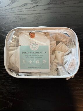 Dream Weighted Sack Baby Sleep Sack in Light Gray & White
